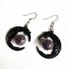 Gothic Moon Crystal Earrings For Women With Alloy Pendant And Elegant Halloween Style
