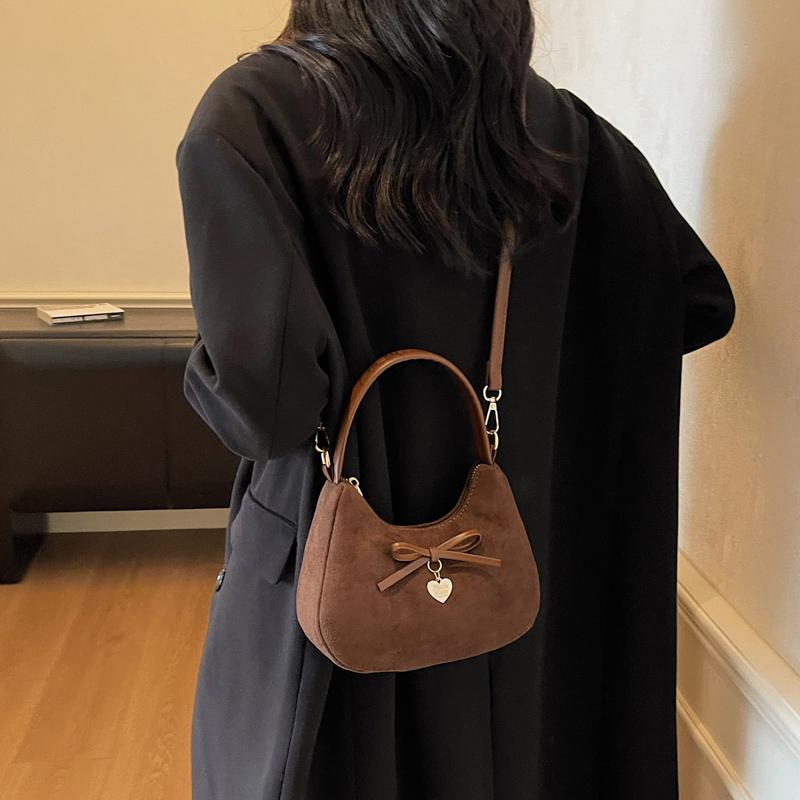 Zipper Retro Solid Color Unique Design Persality Sweet Handbags for Women 2026 Fashi Large Capacity Suede Crossbody Bags