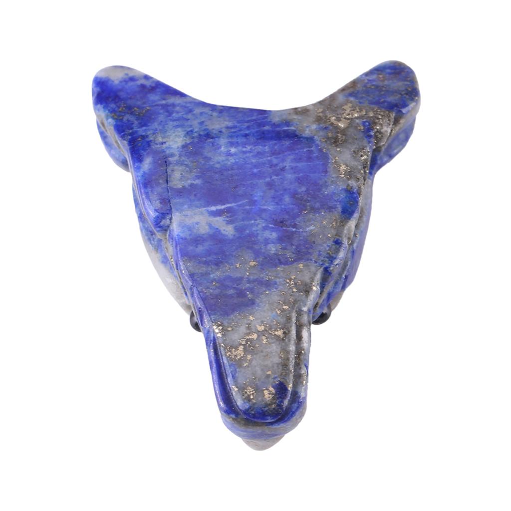 1pc Wolf Head Shaped Pendant Natural Lapis Lazuli Stone Charm Small Adornment 4cm