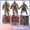 Mezco Studio Hellboy Figura de 7 Pulgadas Variante Anime Gabardina Hellboy Samaritano PVC Figura de Hellboy Modelo Juguete Muñeca Coleccionable Regalo