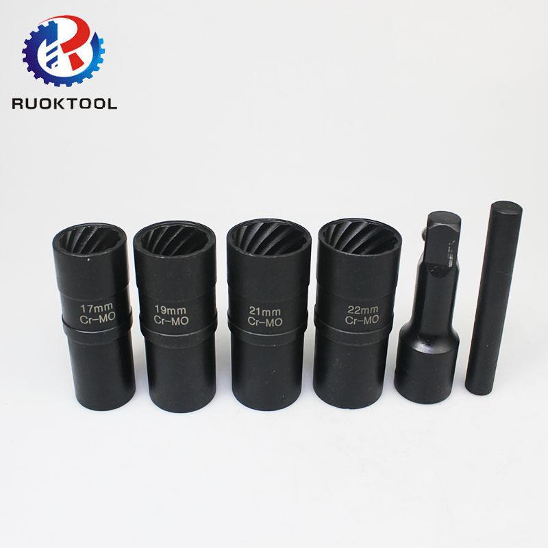 4pc 17-22mm 1/2-Inch Drive Twist Socket Lug Nut Remover Tool