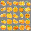 50 Orange Doodle Personality Cartoon Fruit Gauze Kids DIY Mobile Phone Case Suitcase Stickers Waterproof