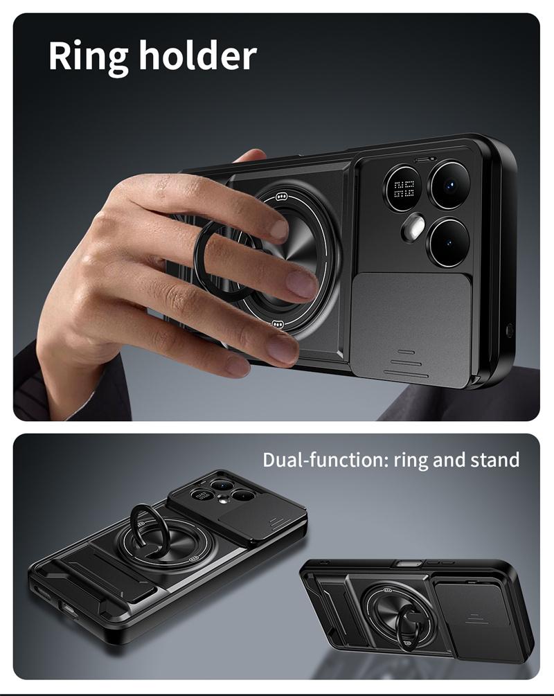 For Tecno Pova 8 5G Case Car Holder Magnetic Ring Armor Shockproof Phone Cover For Tecno Pova8 5G Slide Camera Protection Funda