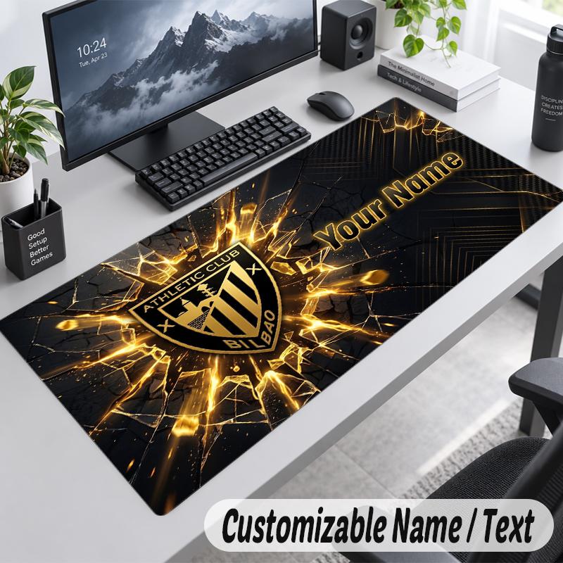 Custom Name Text Mouse Pad Athletic Bilbao FC Personalized Desk Pad For Work And Gaming