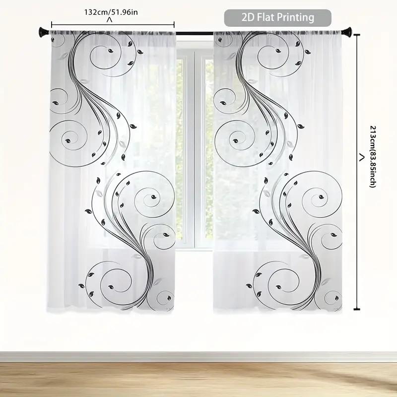 2pcs Simple Black Striped Curtains: Rod pocket style   suitable for daily use in living rooms / bedrooms   modern minimalist deco