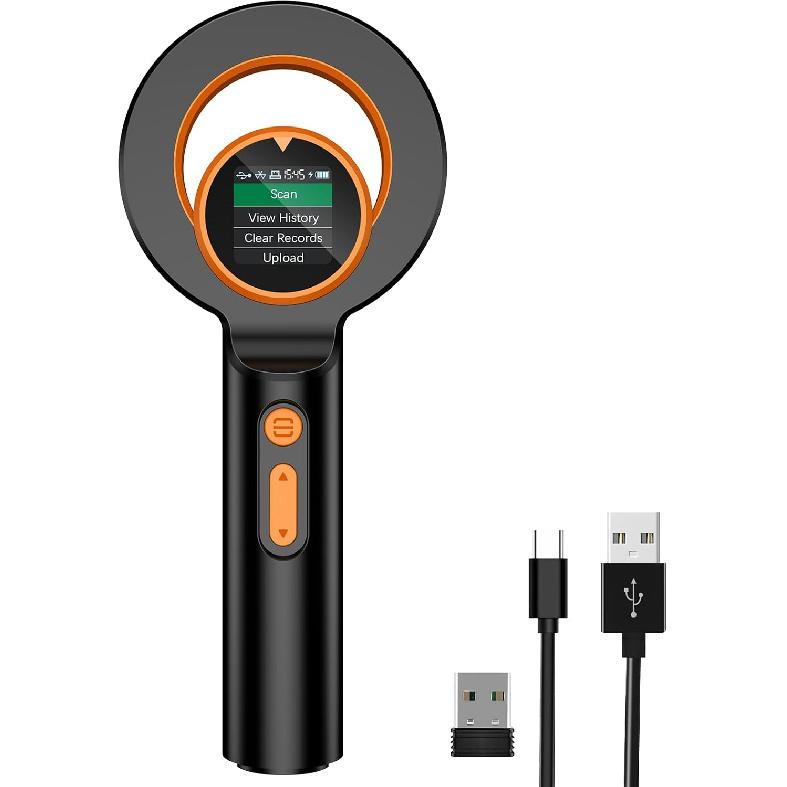 Сканер микрочипов для животных, Alacrity 3-IN-1 Connections(2,4 ГГц Беспроводной+Bluetooth+USB)Универсальный считыватель-сканер микрочипов животных с 1,44-дюймовым TFT-дисплеем