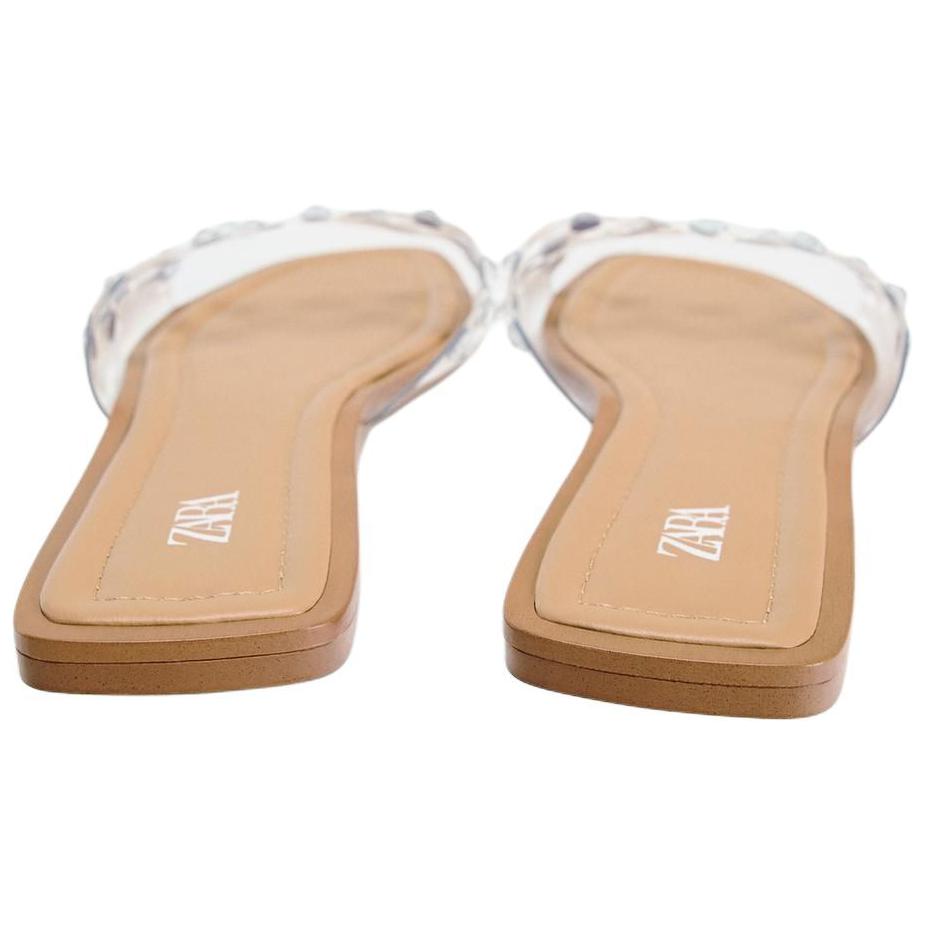 Zara Comfortable Flat Anti-Rubbing Slide Sandals Women Sandals Brown 12617410087