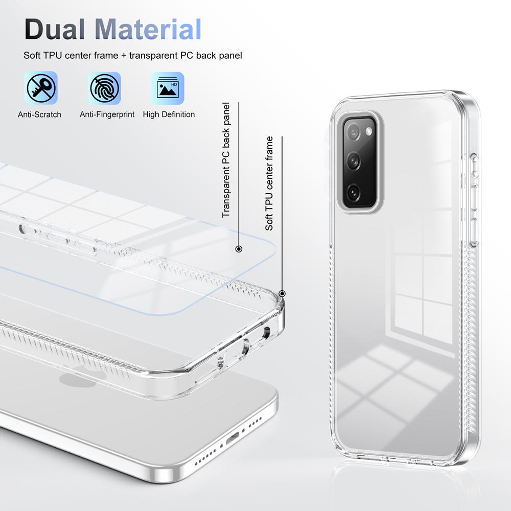 KEYSION Transparente Hülle für Samsung S20 FE 5G Weiches TPU+PC Rutschfest HD Klar Stoßfest Handy-Rückseite für Galaxy S21 FE 5G