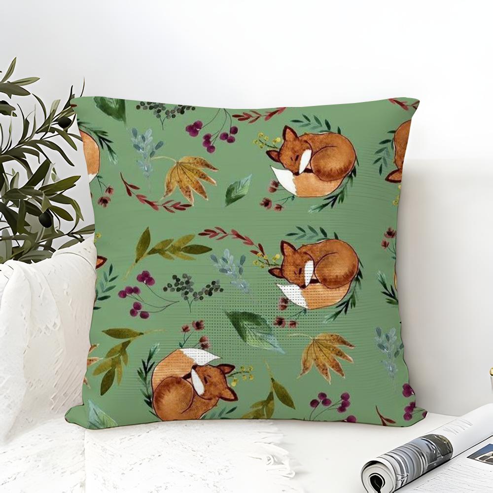 Children'S Cartoon Animal Painting Pillow Case Linen Pillow Case Sofa Home Decor Cushion Cover Cushion Cove