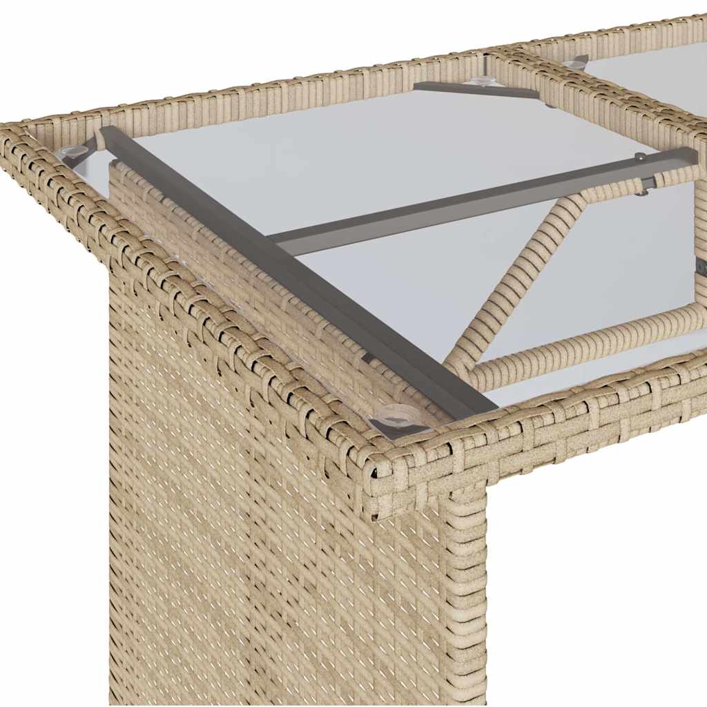 2 Piece Outdoor Dining Set with Cushions Beige Poly Rattan