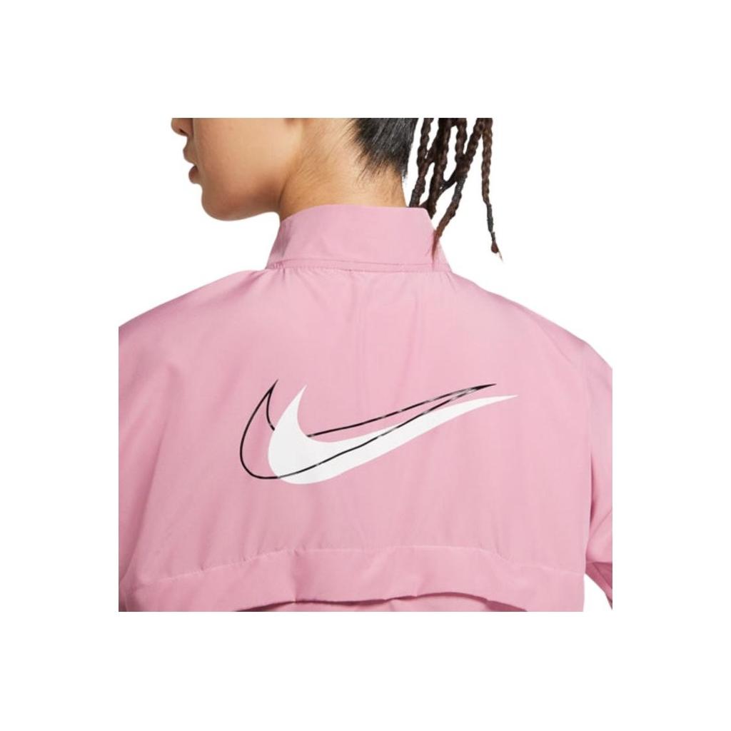 Nike Dri-FIT Swoosh Run Reflective Logo Print Packable Stand Collar Jacket Women Jacket Pink DD4926-630