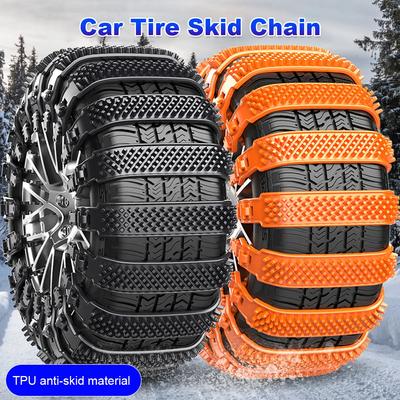 6/4/2PCS Universal Car Tire Anti-skid Chains TPU Winter Tire Wheels Chain Outdoor Snow Tire Emergency Anti-Skid Auto Accessories