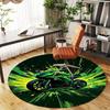 1PC Motorcycle Speed Round Chair mat Area Rug - Non-Slip, Floor Mat for Office, Bedroom, home decor Christmas Gift c0528026
