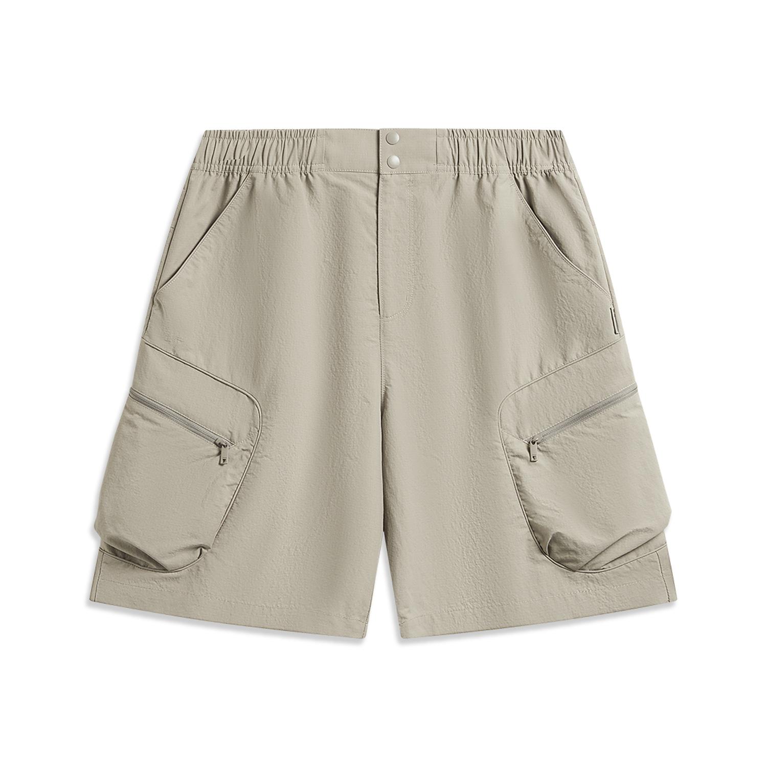 Li-Ning Outdoor CF Water-Resistant Breathable Stretch Multi-Pocket Sports Shorts Men shorts Brown Gray AKSW011-4 L
