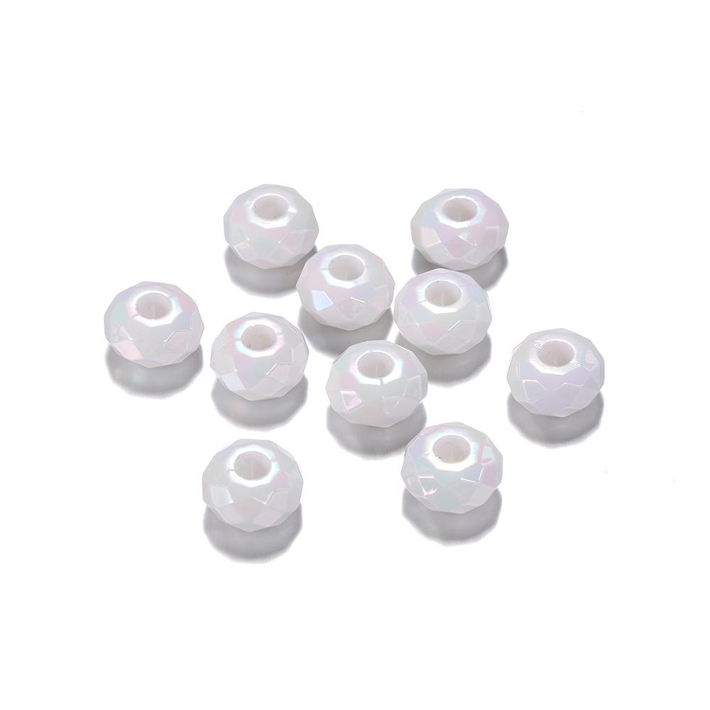 Cuentas Acrílicas Coloridas DIY de 14 mm - Espaciador Ábaco de Agujero Grande para Cadenas de Teléfono, Accesorios para el Cabello y Collares