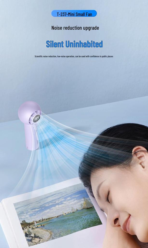 T237 Handheld High-Speed Camping Fan with Digital Display