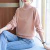 Women's Pure Wool Sweater with Half-High Collar & Lantern Sleeves - Warm, Fashionable Knitwear Pullover