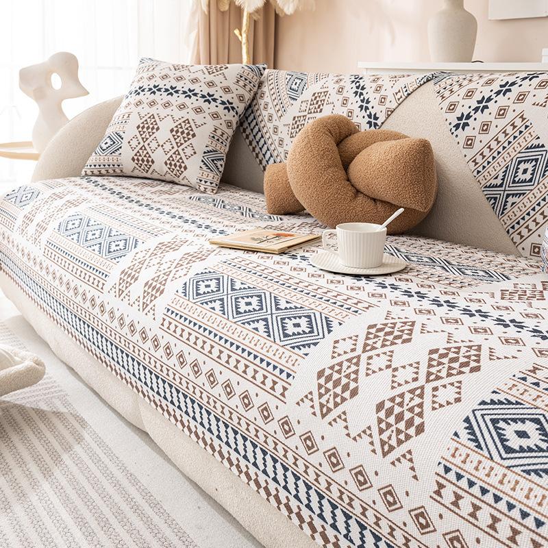 Cotton and Linen Sofa Cushions For Seasons Anti-Slip and Stain-Resistant Seat Pads  Model Linen and Coarse Fabric Sofa Cover