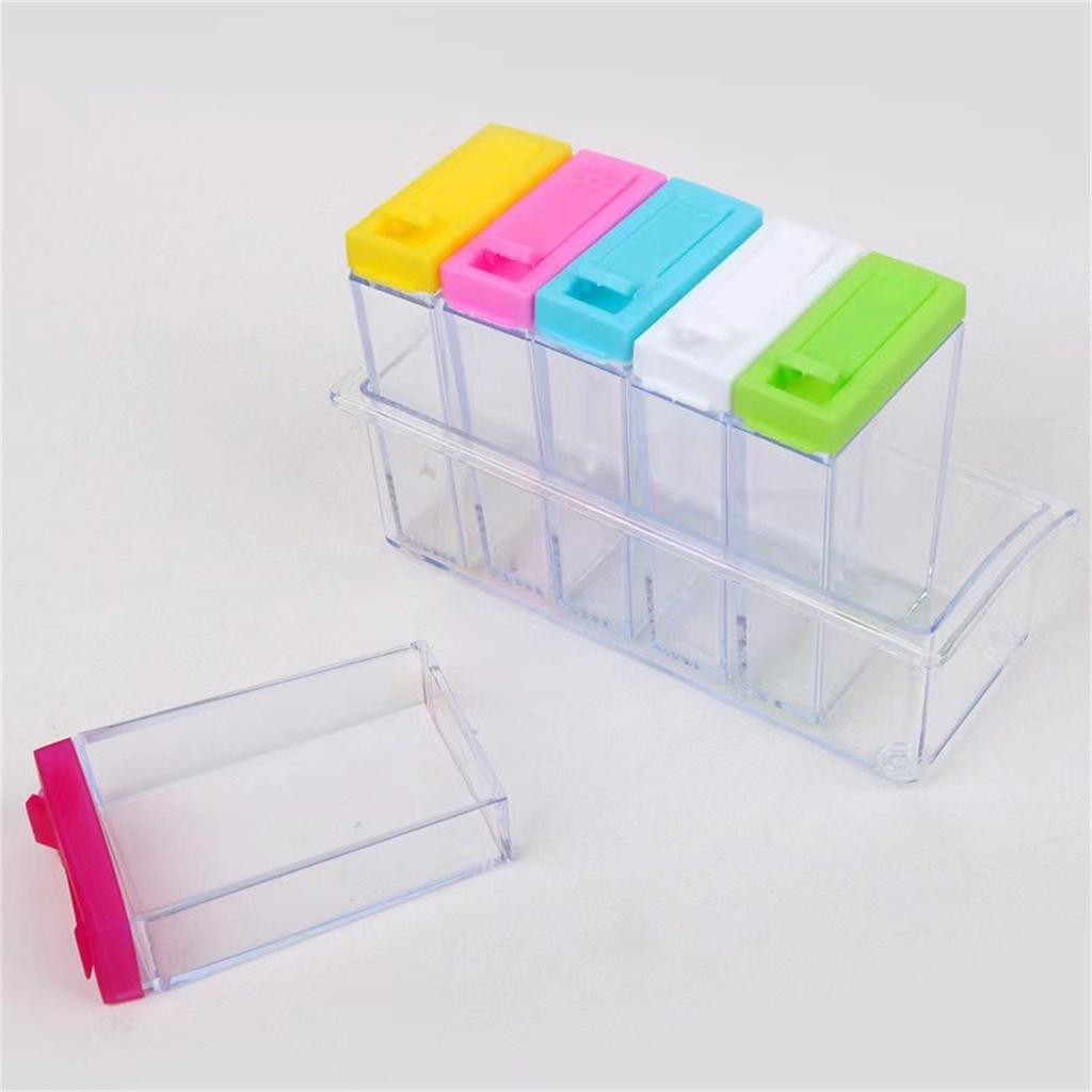 Transparent Spice Jar Set Kitchen Storage Container Creative Salt Shaker Food Grade Plastic