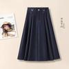 Simple High-Waisted Mid-Length Denim Skirt - 2026 Early Spring Collection, Comfortable, Loose, and Slimming Fit.