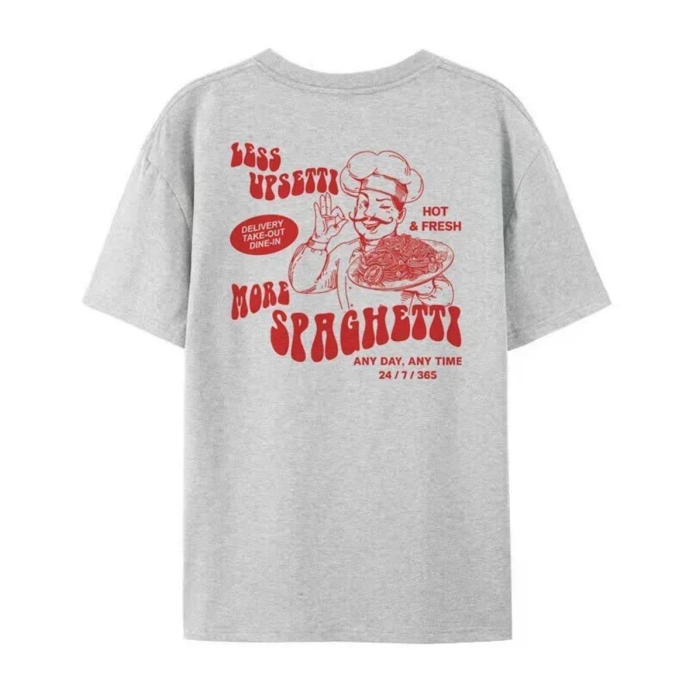 Spaghetti Graphic Tshirts Retro Pasta Lover T Shirt Cute Italian Food Tee Shirt Vintage Hipster Short Sleeve
