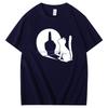 Summer Tops  Tshirt Middle Finger Cat Shadow Fashion Graphic Tee New Arrival Goods Mens Short Sleeve Tee Cotton Tshirt