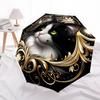 1pc Black-and-White Cat Portrait Automatic Umbrella - Automatic Opening And Closing, Sturdy Iron Frame, Portable Folding Design Yy251018165