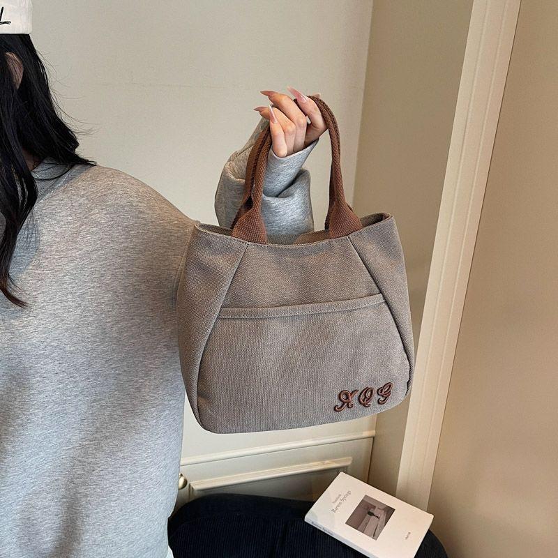 Retro Canvas Tote Bag Women's Handheld Commuter Bag Simple Casual Canvas Purse Durable Canvas Bag Perfect For Work And Daily Use