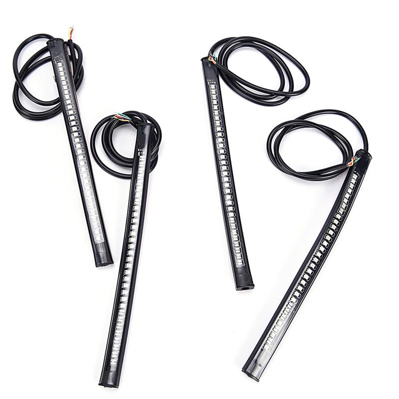 48 Smd Led Motorcycle Motorbike Tail Brake Stop Turn Signal Strip Stop Light