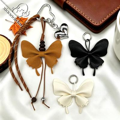 Butterfly Leather Keychain and Bag Charm