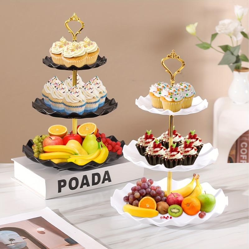 Taartplateau Plastic Dessertplateau Cupcakehouder Meerlaags Fruitschaal Voor Afstudeerfeest Verjaardag Bruiloft Tafeldisplay