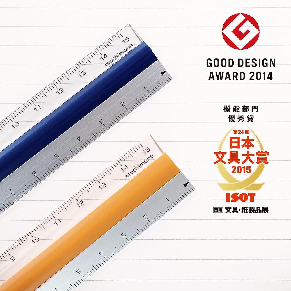 MOCHIMONO Non-Slip Ruler Pitatto Ruler 15cm Navy Aluminum/Acrylic Ruler