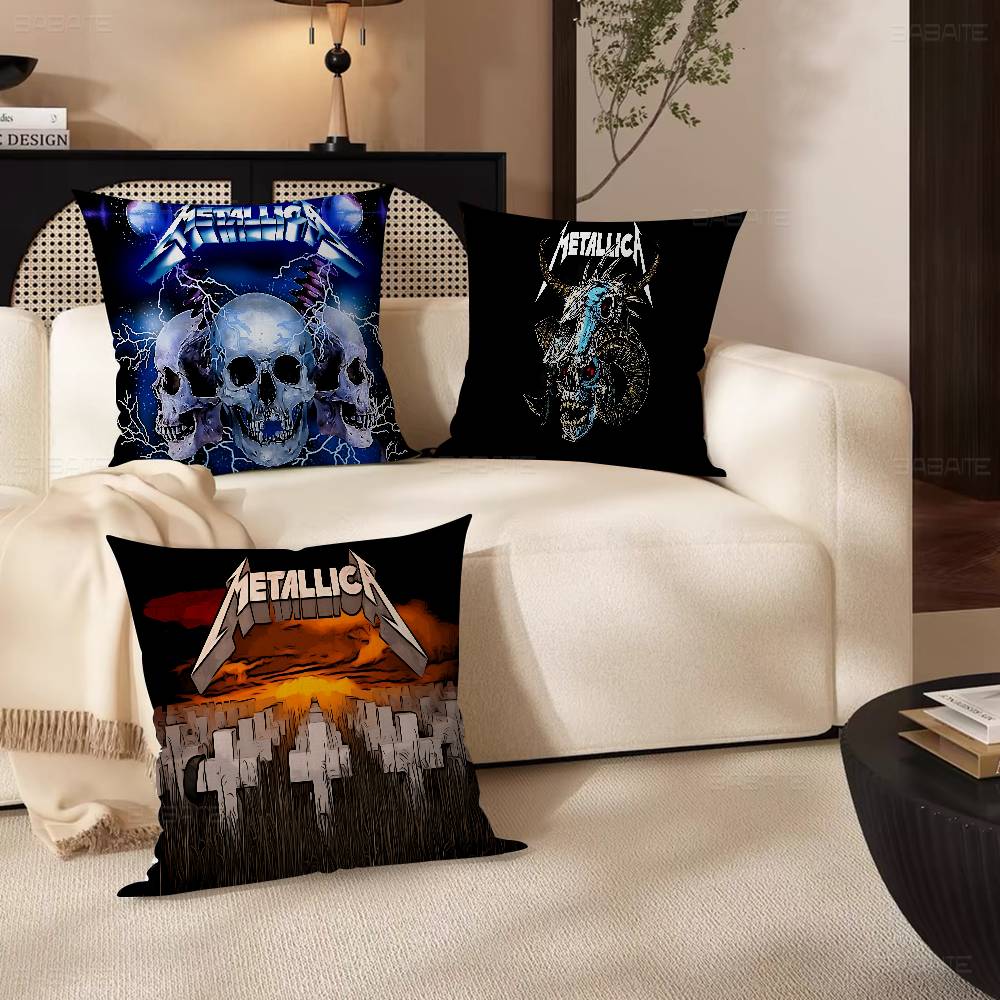 M-Metallica Cushion Cover Polyester Sofa Cushions Decorative Throw Pillows Home Decoration Pillowcover