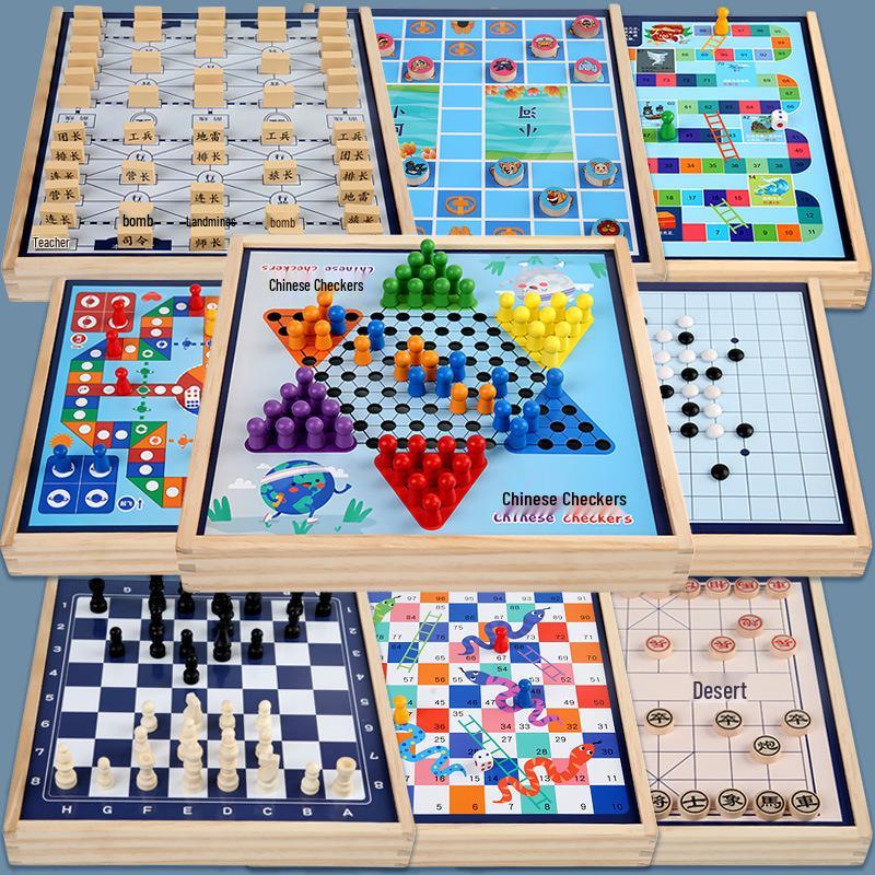 Children s Wooden Multi-function Game Board: Educational Toy for Early Learning