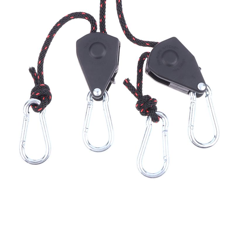 2/1Pcs Camping Tent Adjustable Rope Fastener Fixed Buckle Pulley Tensioner Ratchet Hangers Lights Lifting Awning Wind Rope