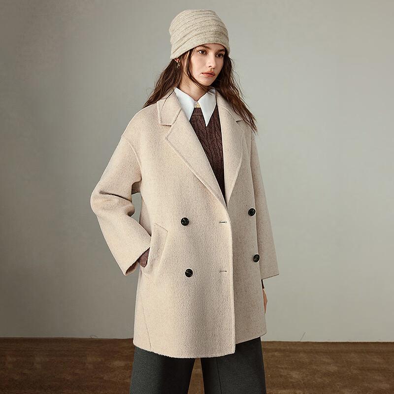 Chuyu Women's 2025 Winter Camel Wool Blend Mid-Length Coat