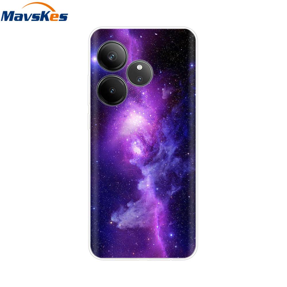 For Realme GT 6T Case Soft TPU Clear Painted Back Cover For Realme GT 6 Case GT6 6T Transparent Bumper RealmeGT6 Cute Protector