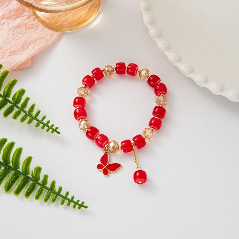 HelloKitty Love Couple Bracelet - DIY Handmade Beaded Cat's Eye Stone, Cute Gift for Girlfriend