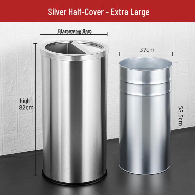 Hotel Lobby Round Flip-Top Trash Can