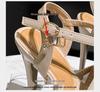 Huidong Women's Cross-Strap Steel Pole Dancing Stiletto High Heel Sandals with Waterproof Platform.