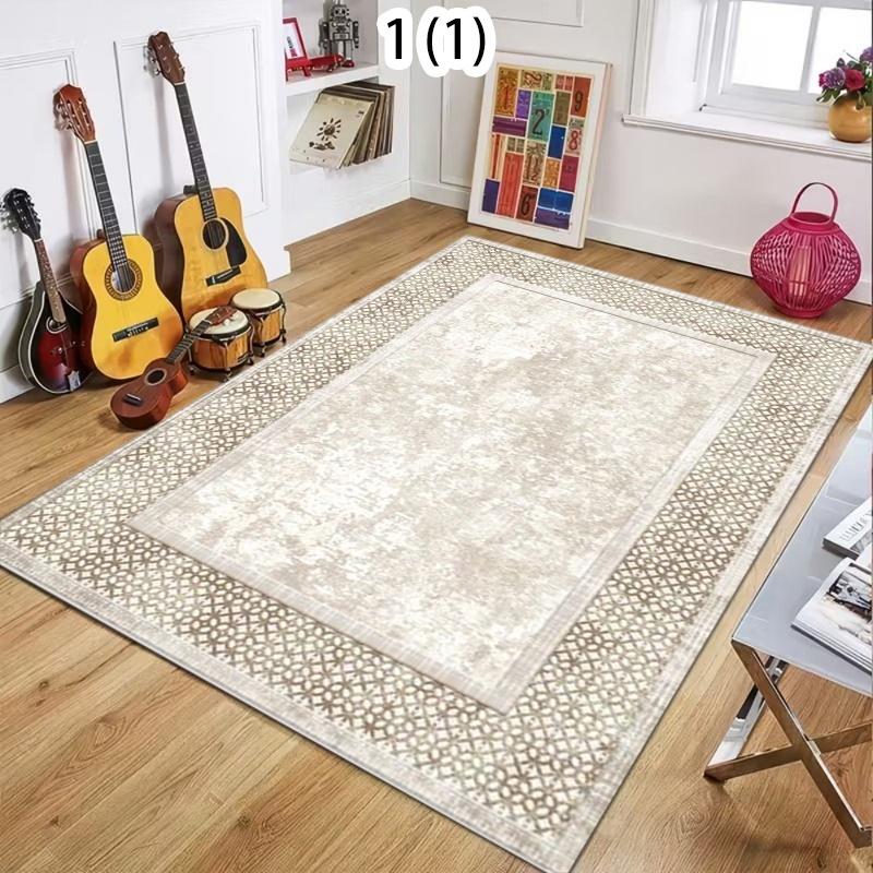 Šedý Boho Marocký Koberec Moderný Geometrický Okraj Protišmyková Podložka Minimalistická Vintage Domáca Dekorácia Podlahová Rohožka do Obývacej Izby 80x120cm-Felt