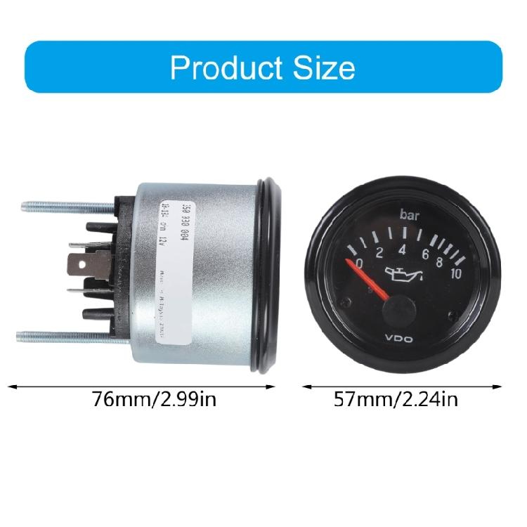 Versatile Oil Pressure Gauges 0 to 10 Bar Automotive Oil Pressure Monitors for Everyday Driving Racings Vehicle Maintenance