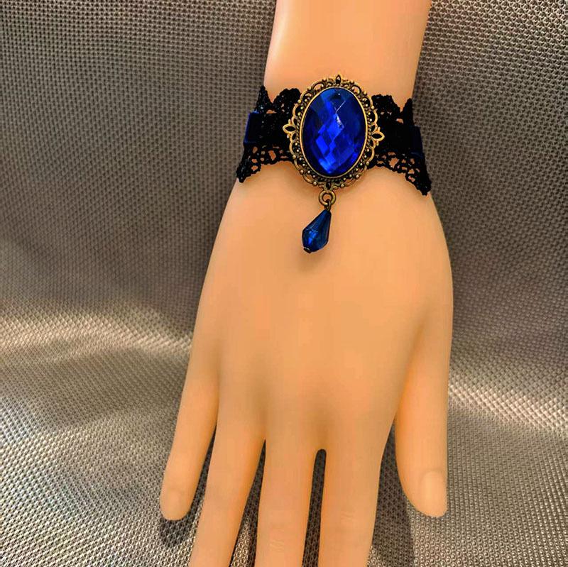 Collier Ras du Cou en Dentelle Gothique Rétro Punk pour Femmes