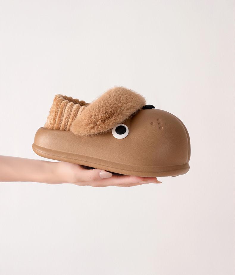 Cozy Winter Dog Slippers: Detachable, Versatile, Warm Cotton with EVA Sole - Cute & Dirt-Resistant for Outdoor Use