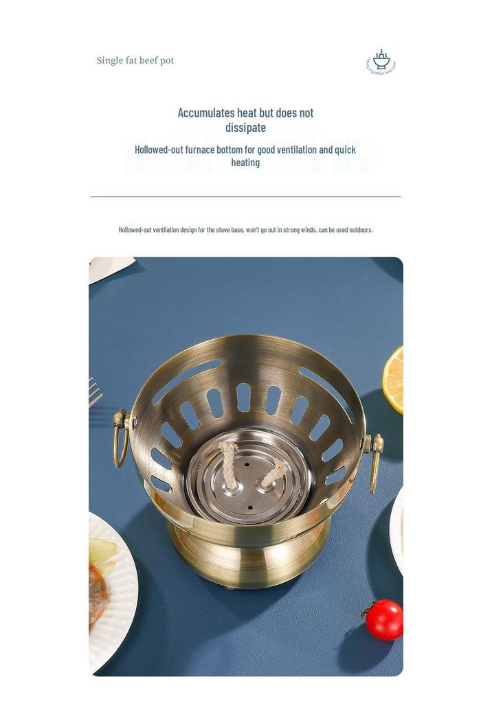 304 Stainless Steel Single-Serving Hot Pot for Shabu Shabu