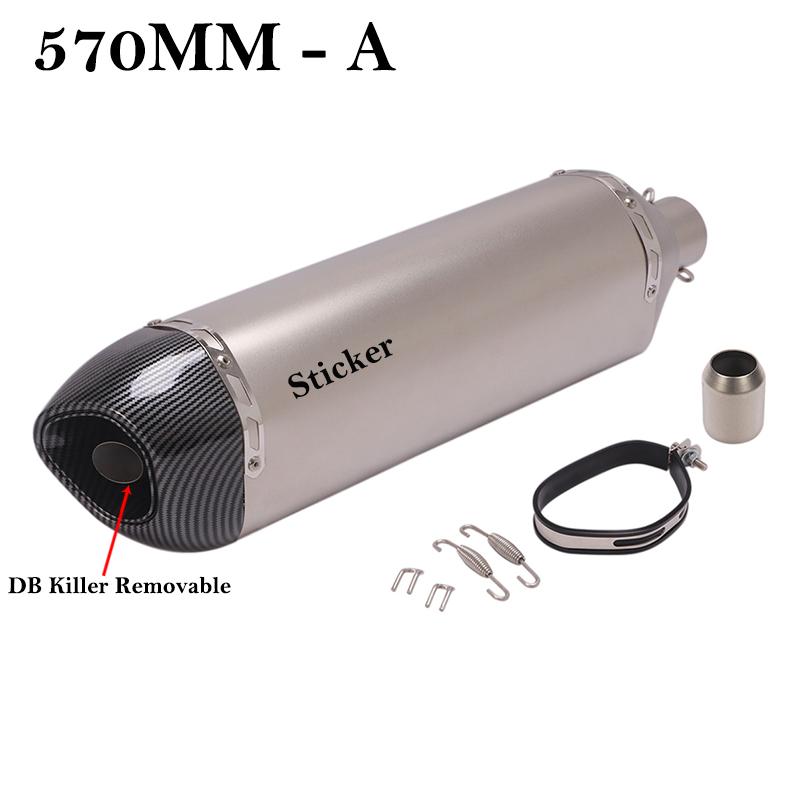 470MM 570MM Universal Motorcycle Exhaust Pipe DB Killer Muffler For Honda PCX125 150 Z900 R6 TMX530 CB500 R1 Tenere700 XTZ700