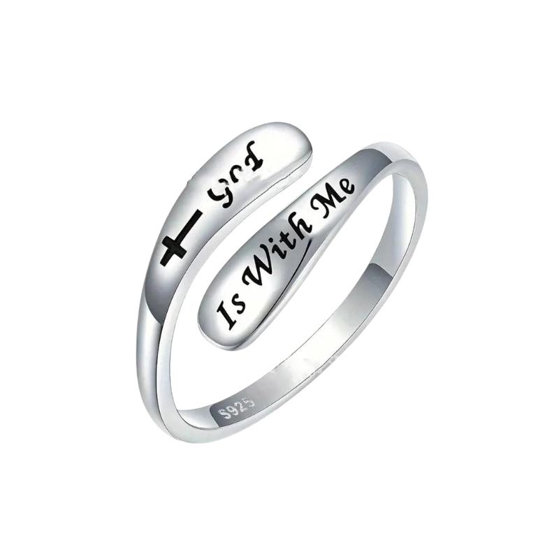 Unique Inspirational Adjustable Ring Womens Fashion Jewelry Gift Faith Crossed Motifs Accessories Ladies Present 1