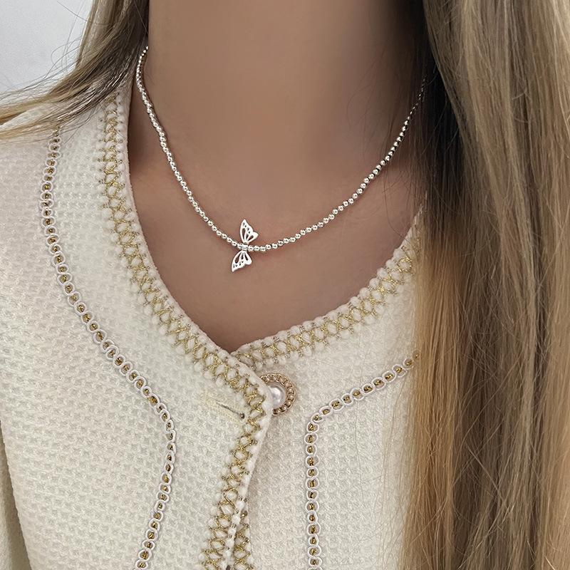 Shijia pearl necklace women's niche design sense fashion temperament collarbone chain neck chain sweater chain bead chain