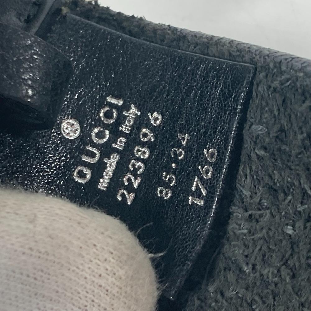 GUCCI 223896 G logo buckle  belt Leather Black/Silver