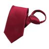 Men'S And Women'S Red Zip-Up Tie Groom Business Dress Wedding Korean Version Lazy No Striped Tie
